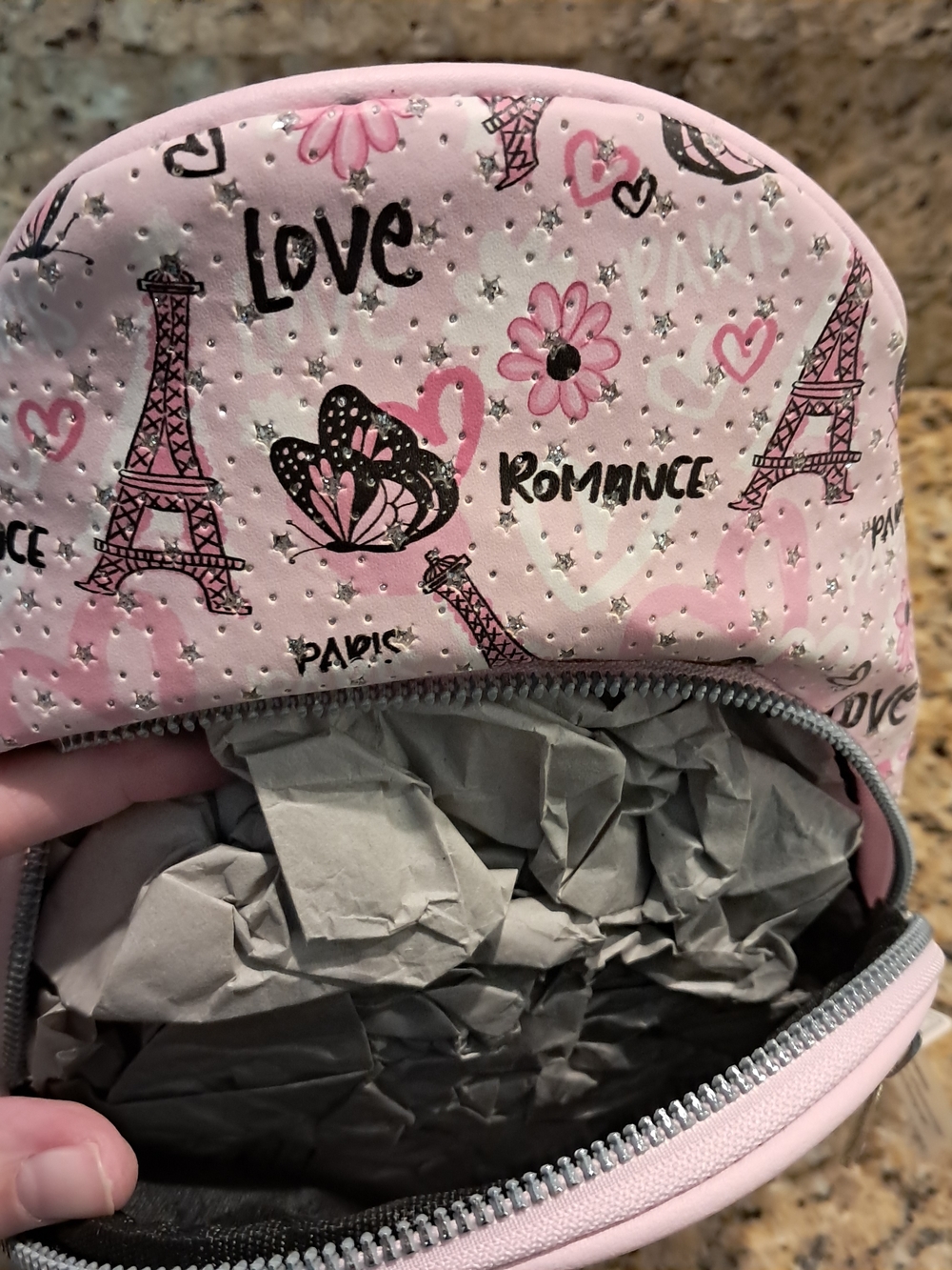 Women's Pink Eiffel Tower‎ Print Crossbody - Picture 3 of 3